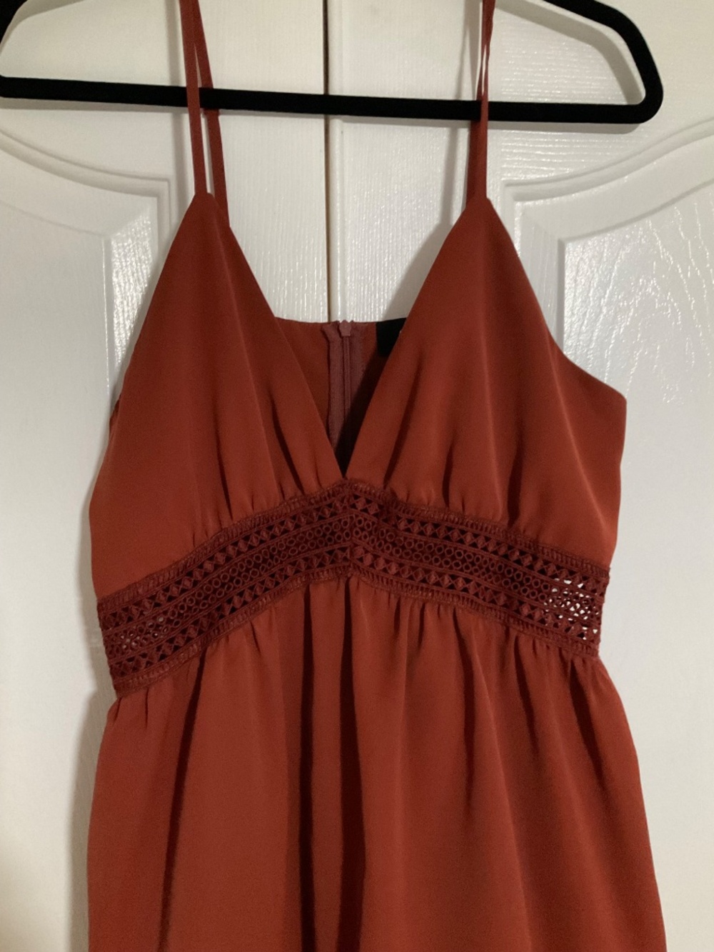 Cider Rust/Brown Ruffle Mini Dress - Picture 2 of 6
